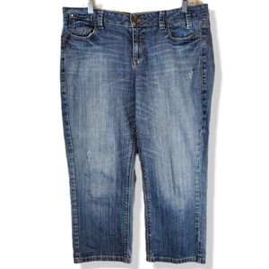 Womens DKNY Straight Leg Medium Wash Blue Denim Jeans Pants Size 14